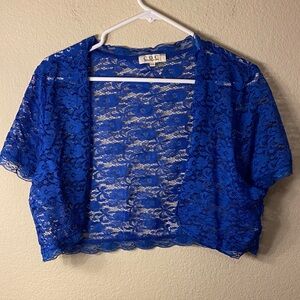 COC Women's Royal Blue Lace Shrug